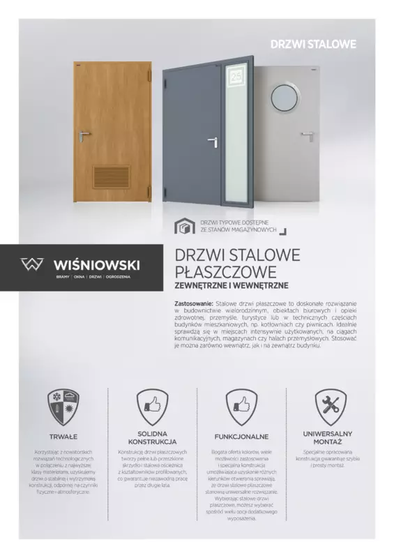 Wiśniowski - Drzwi stalowe plaszczowe